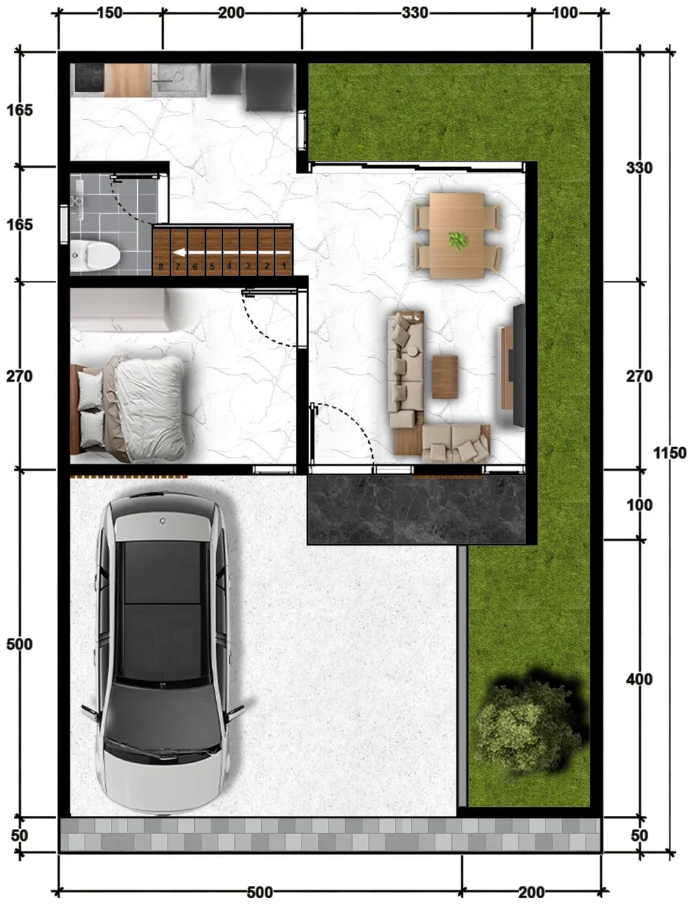 Denah Apurva Resort A1 dan A2 Lantai 1