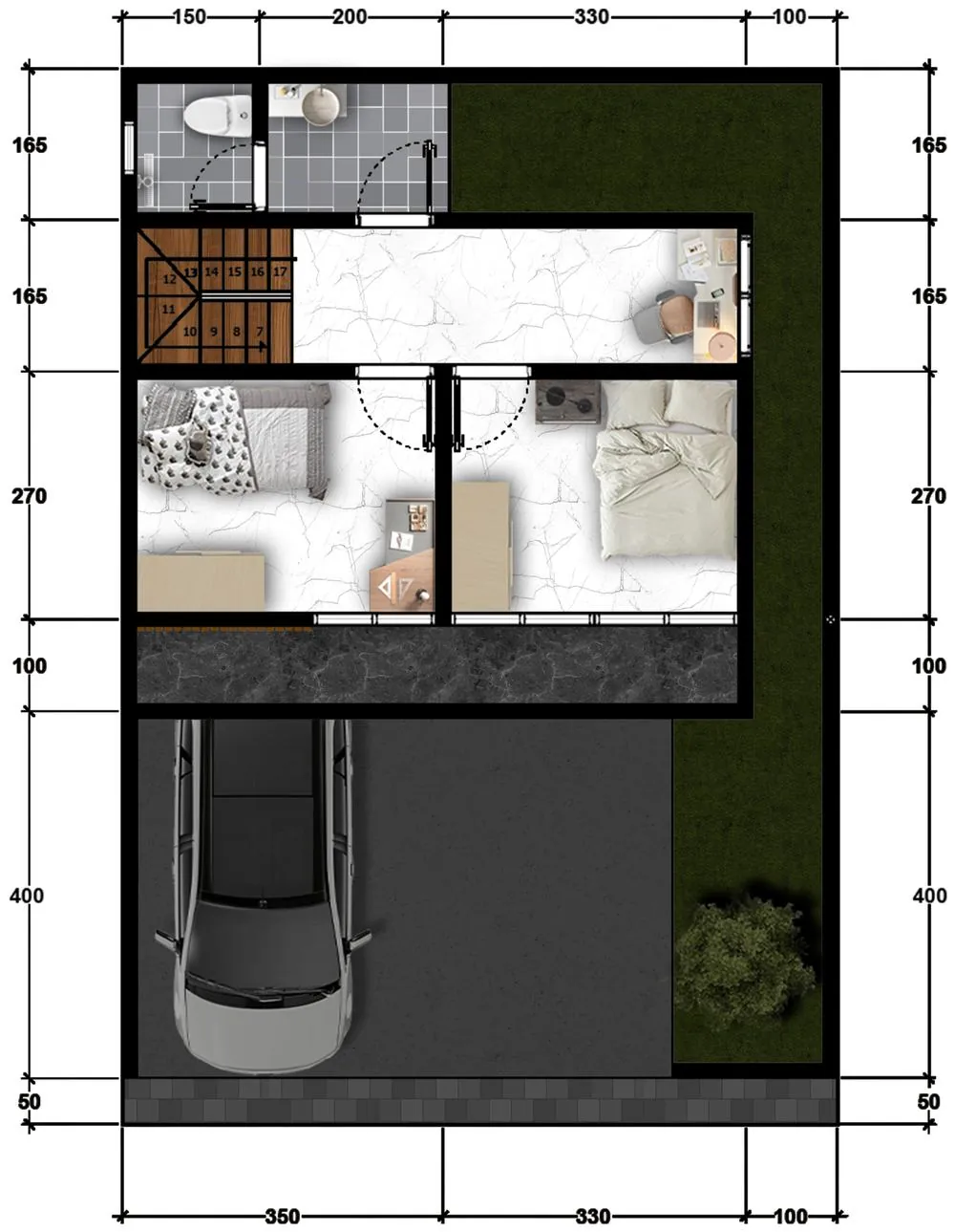 Denah Apurva Resort A1 dan A2 Lantai 2