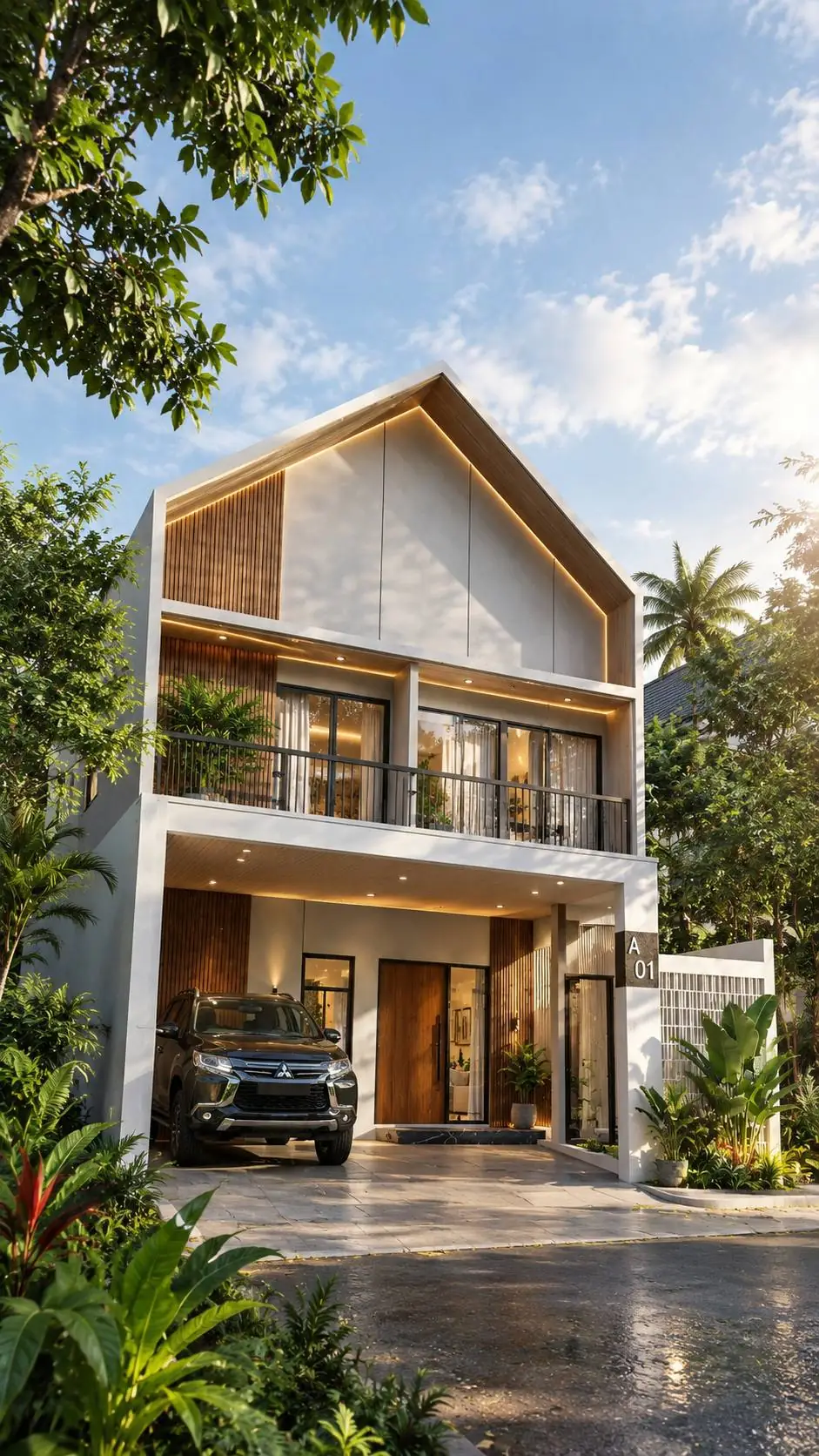 Fasad Apurva Resort Tipe 80 dari samping