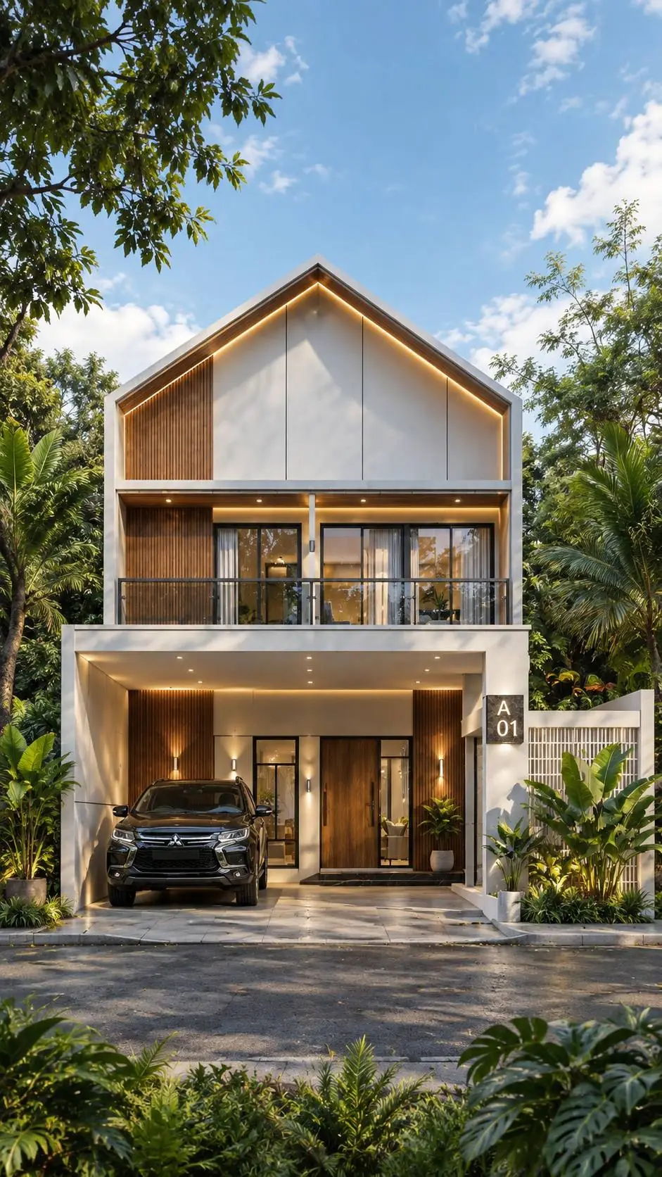Fasad Apurva Resort Tipe 80 tampak depan